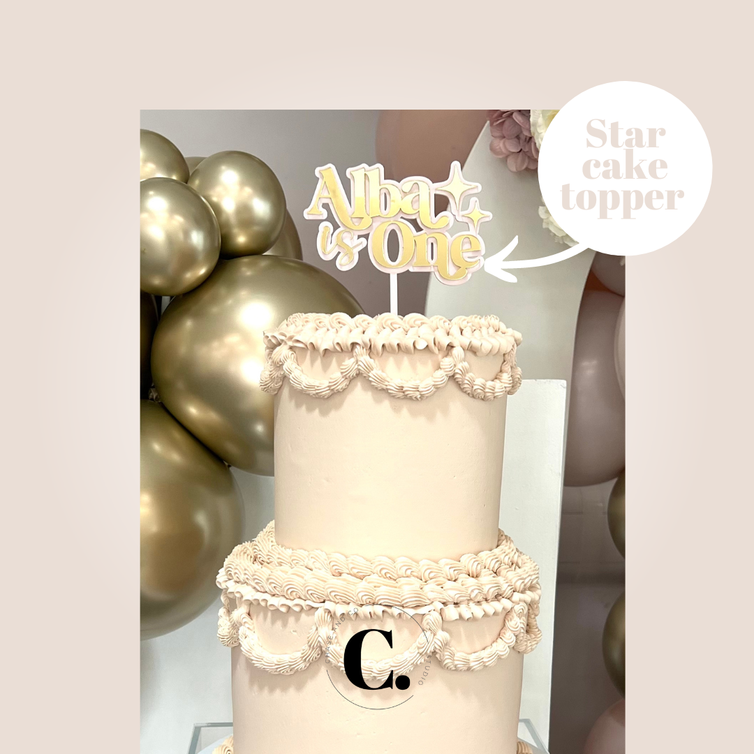 Star Birthday Cake Topper | Name and age cake topper