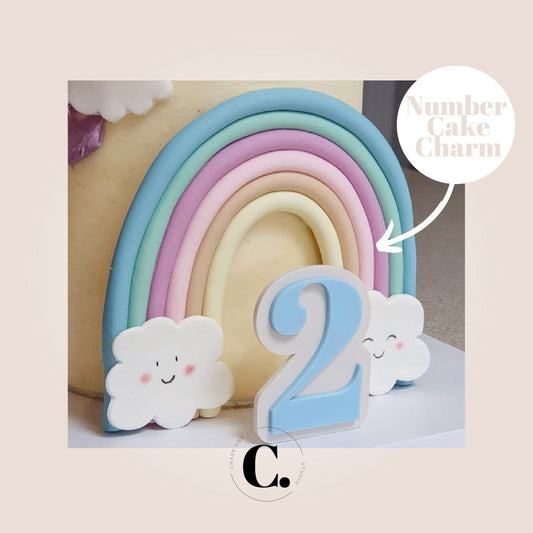 Number Cake Charm - Double Layer Acrylic