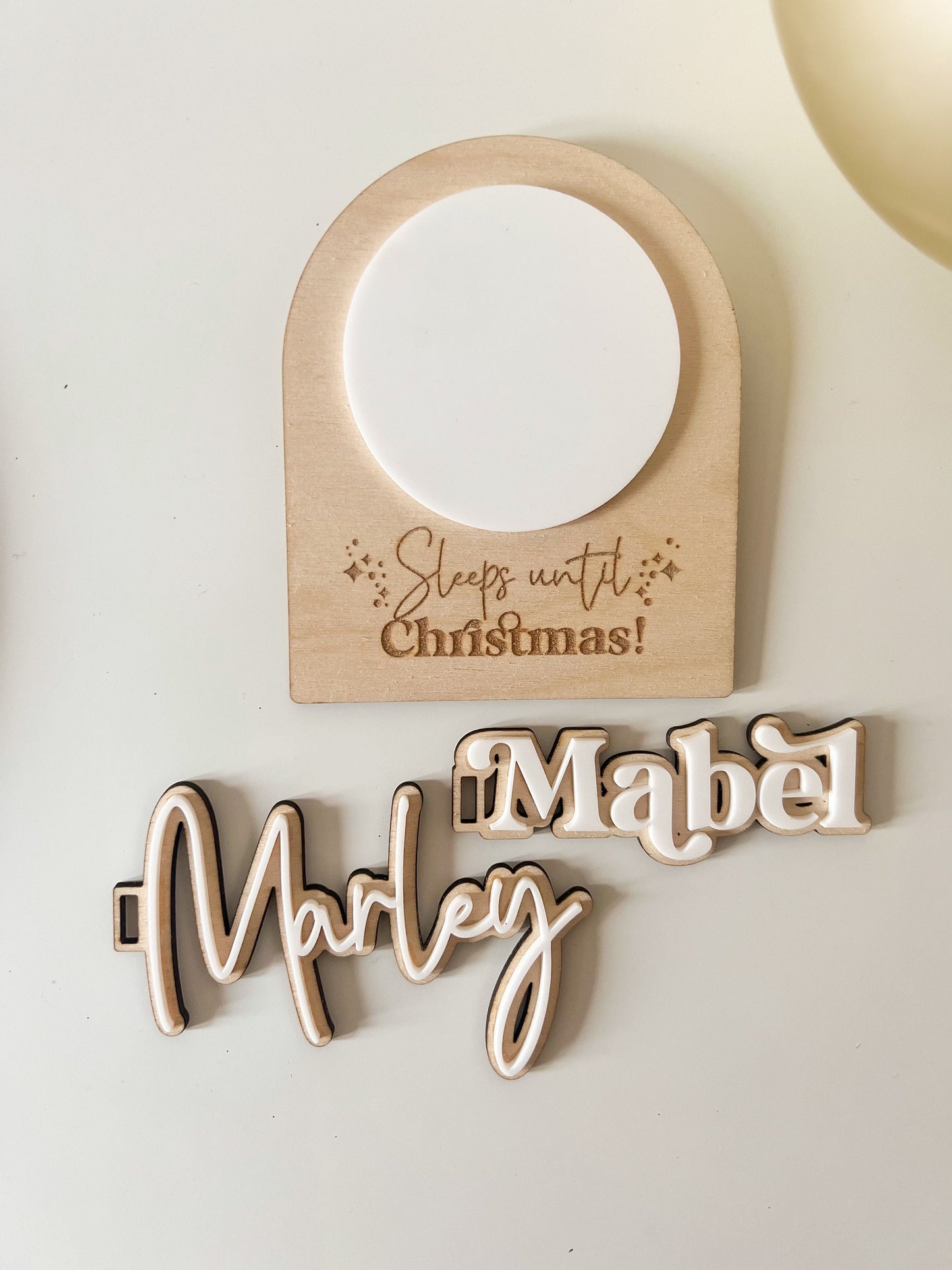 Wooden Christmas Countdown Magnet | Sleeps until Christmas Gift for Children | Christmas Countdown